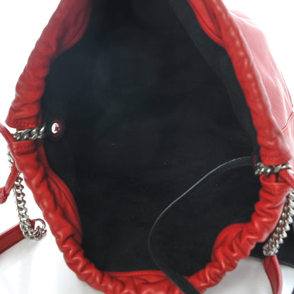 Saint Laurent Lambskin Teddy Drawstring Bag Eros Red 5 of 8