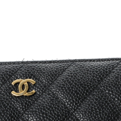 Chanel Caviar Quilted Zip Around Clutch Wallet Black 6 of 10