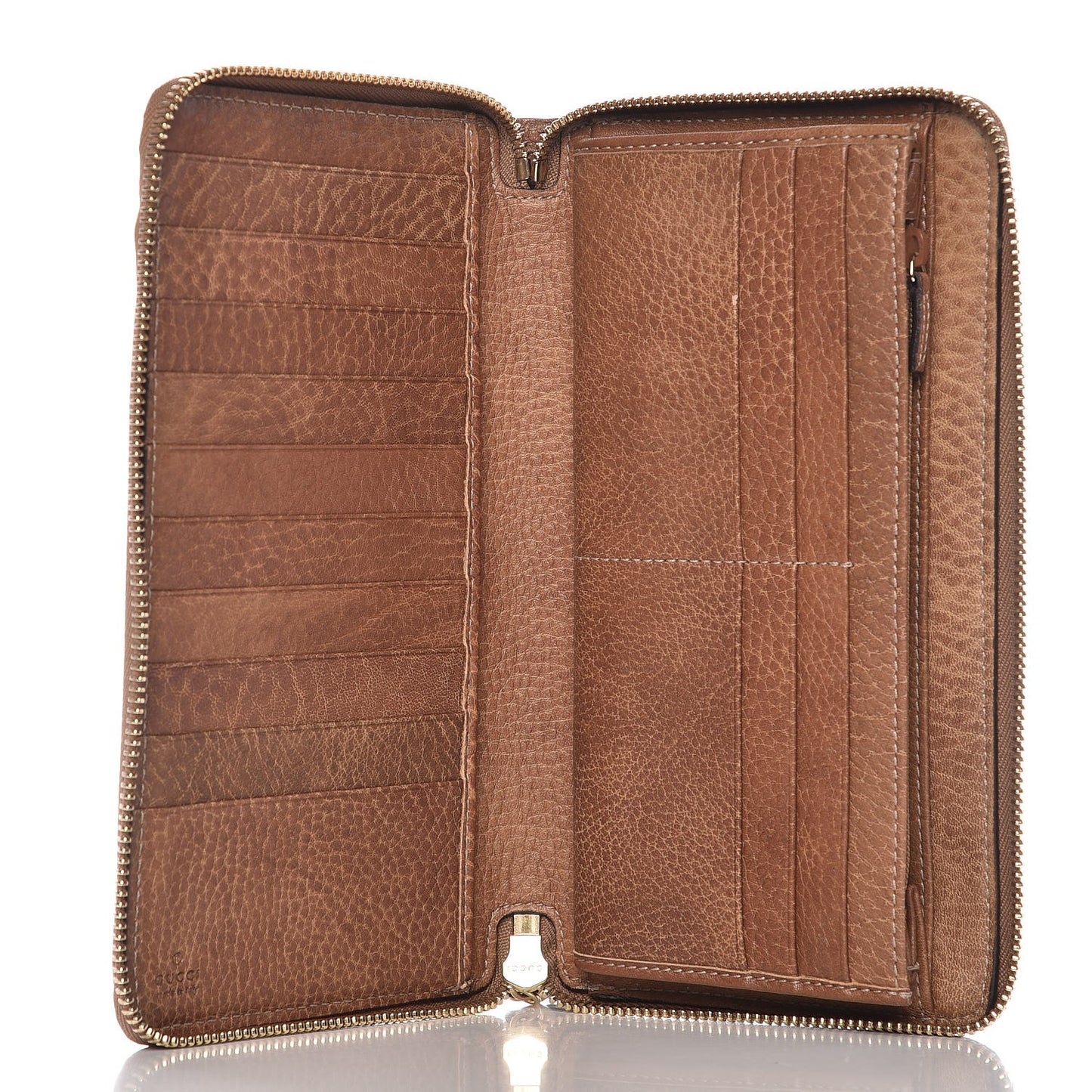 Guccissima Bamboo Tassel Zip Around Wallet Natural Brown
