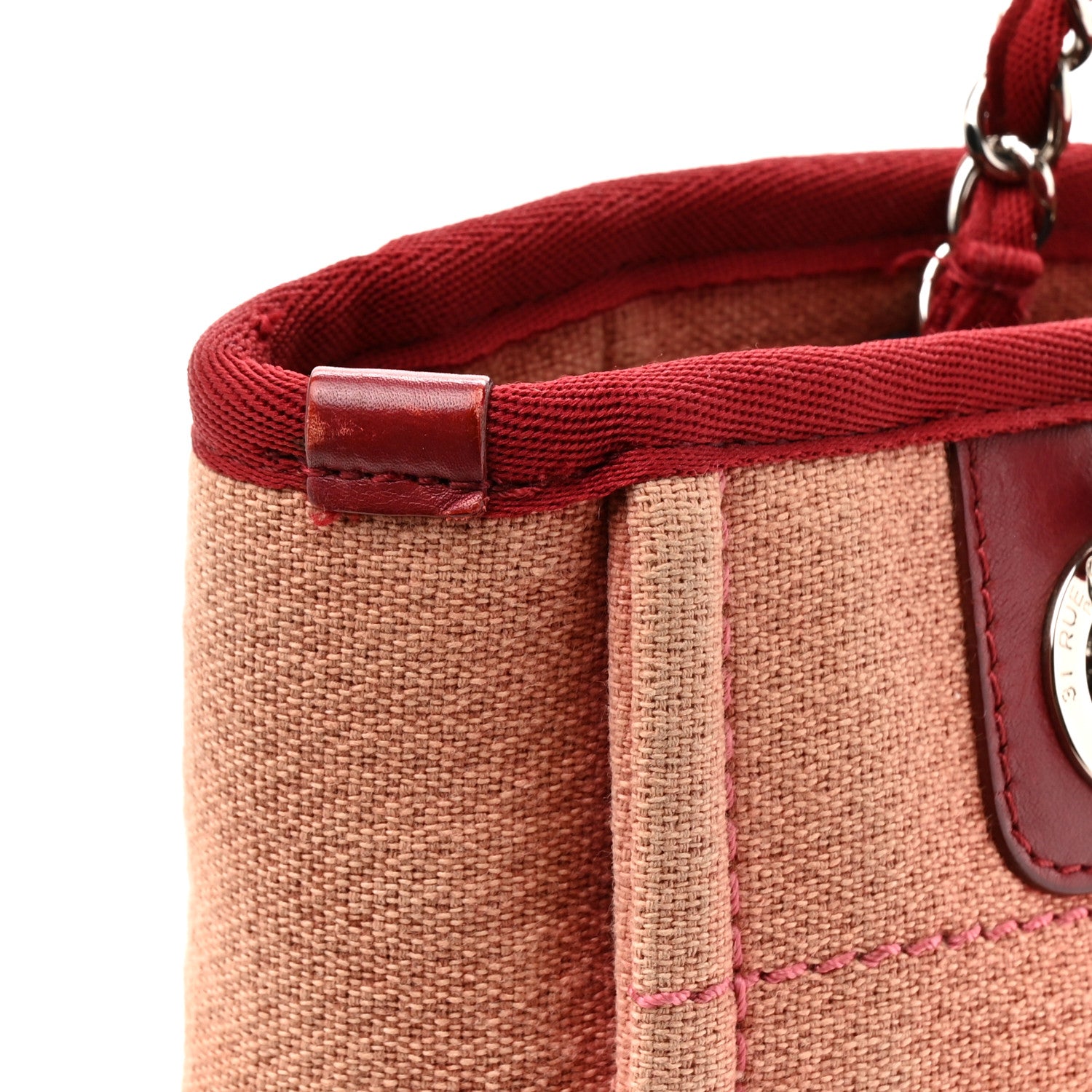 Chanel Canvas Mini Deauville Tote Red 13 of 14