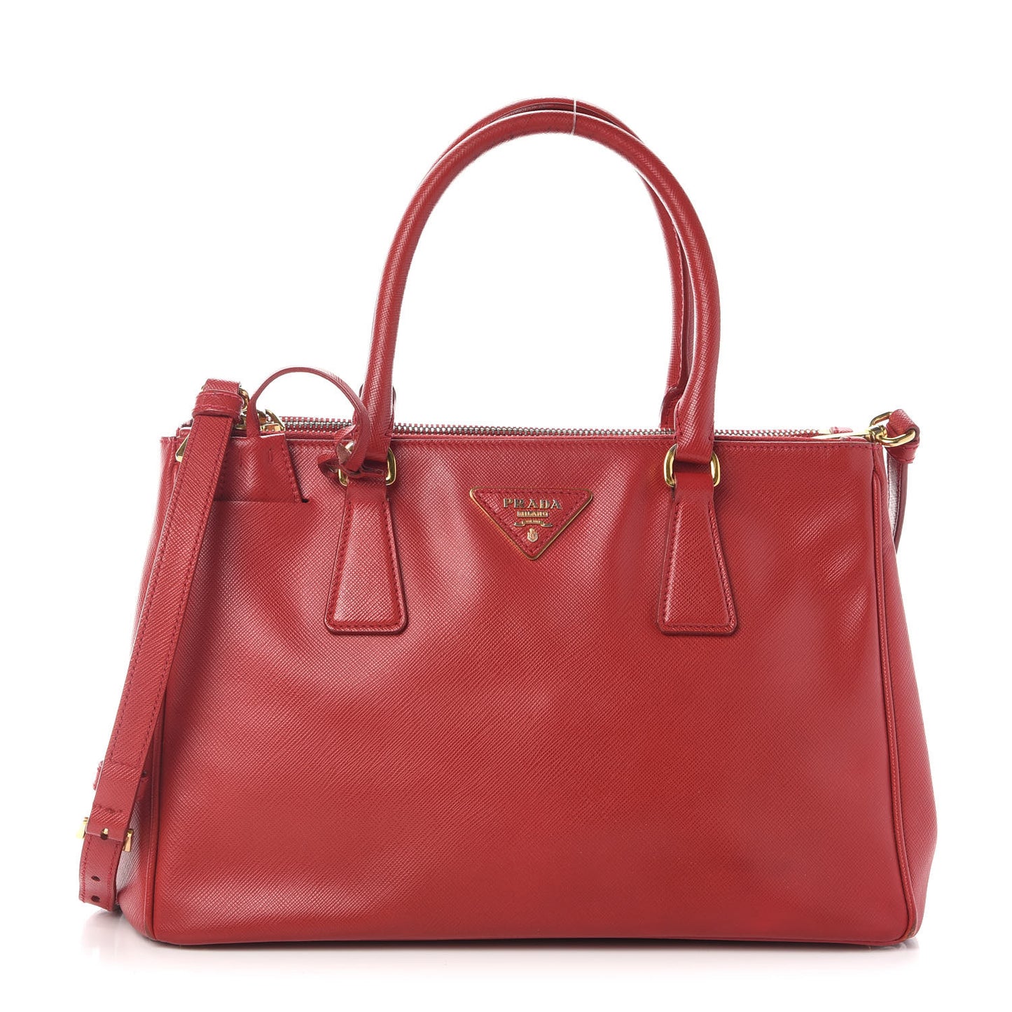 Saffiano Small Galleria Double Zip Tote Fuoco