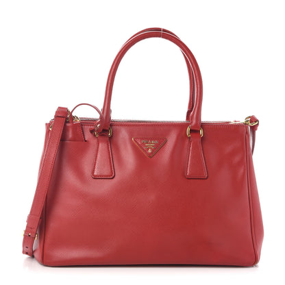 Prada Saffiano Small Galleria Double Zip Tote Fuoco 1 of 8