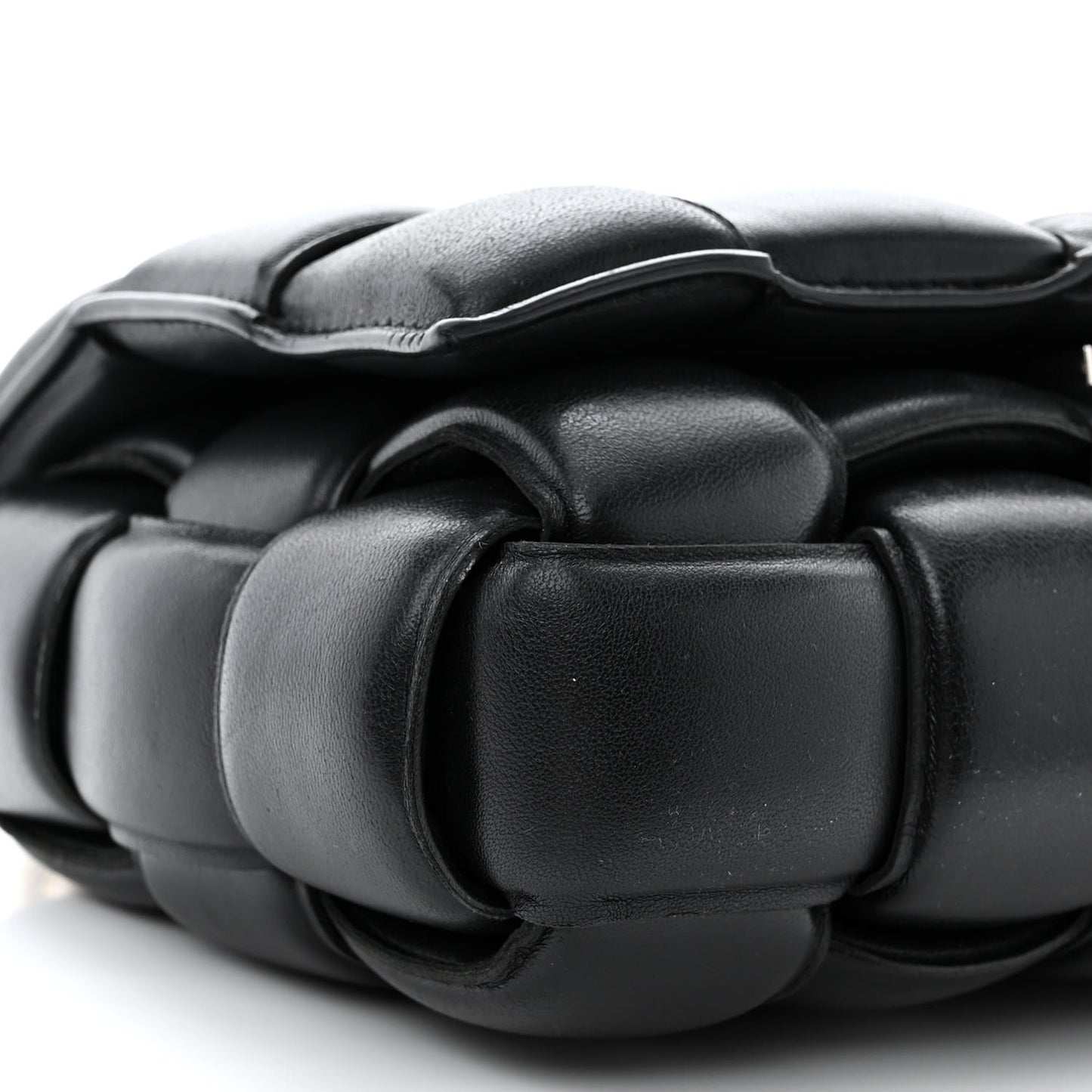 Lambskin Maxi Intreccio Padded Chain Cassette Crossbody Bag Black