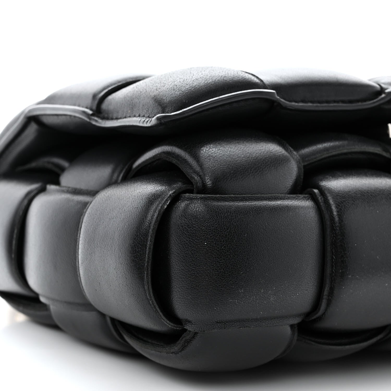 Bottega Veneta Lambskin Maxi Intreccio Padded Chain Cassette Crossbody Bag Black 9 of 10