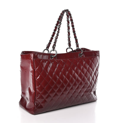 Chanel Patent Caviar Diamond Quilted Large Shine Reissue Tote Red 3 of 12