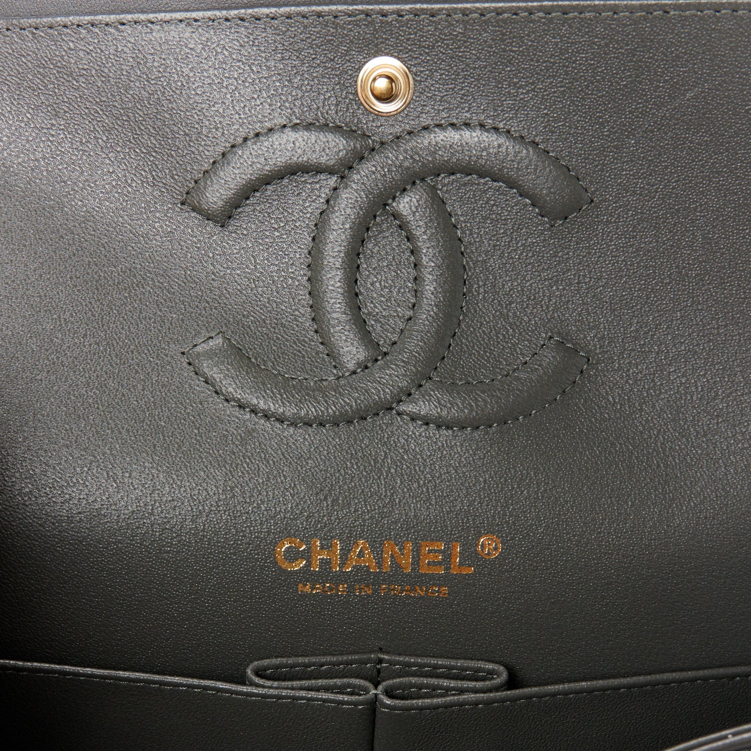 Chanel Lambskin Quilted Medium Double Flap Dark Grey 6 of 11