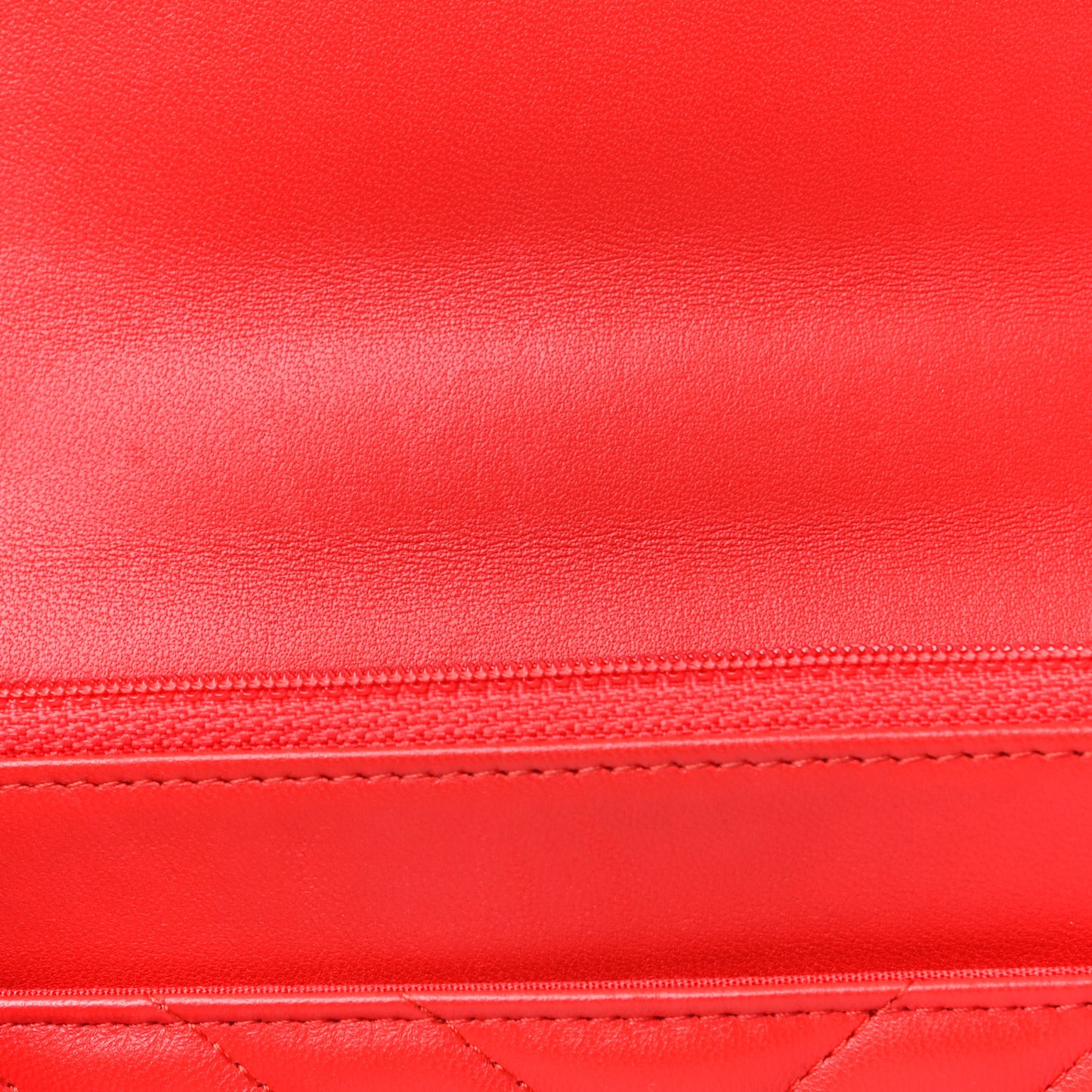 Lambskin Chevron Quilted Trendy CC Wallet On Chain WOC Red