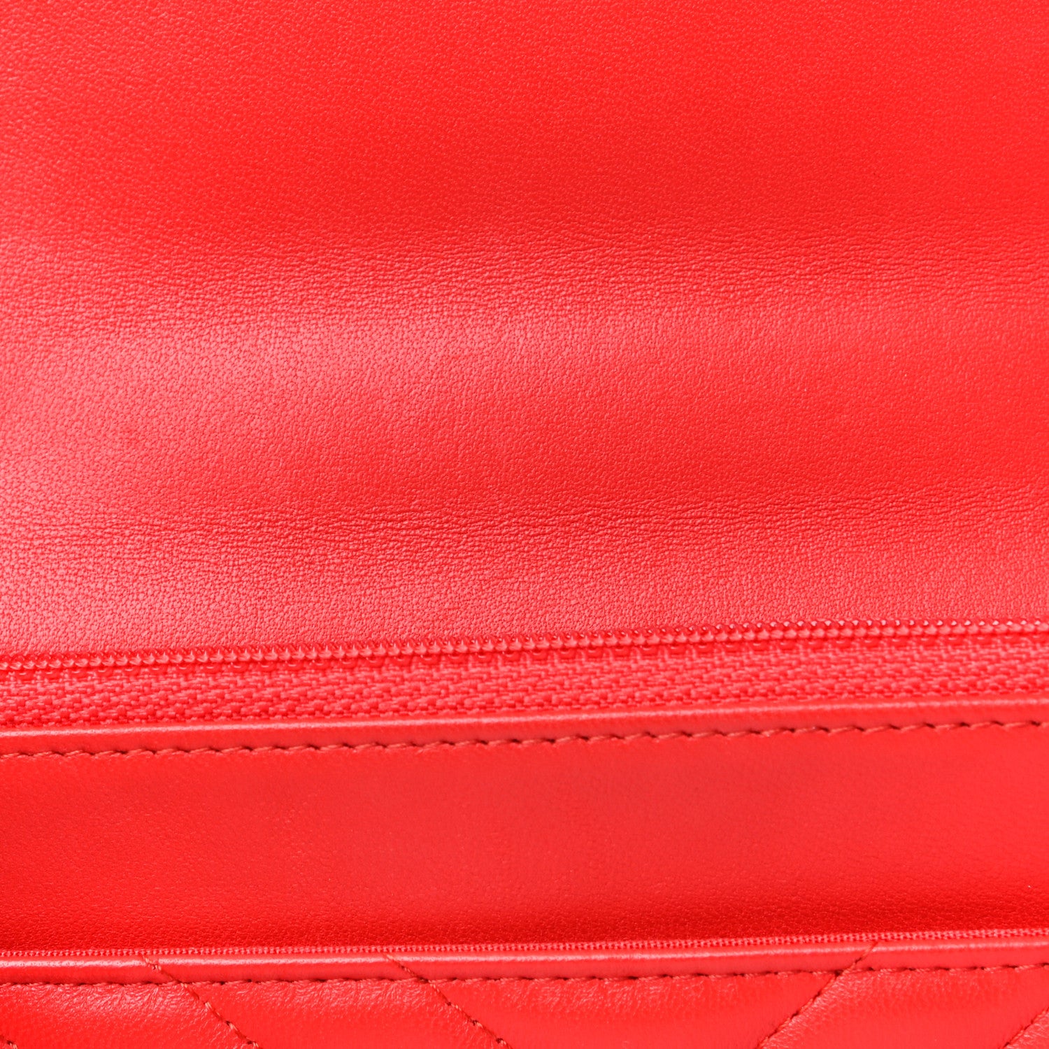 Chanel Lambskin Chevron Quilted Trendy CC Wallet On Chain WOC Red 12 of 22