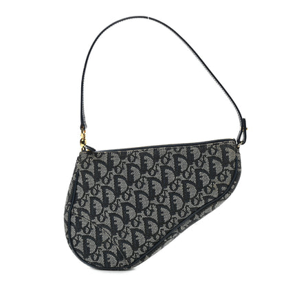 Christian Dior Monogram Mini Saddle Pochette Navy 1 of 9