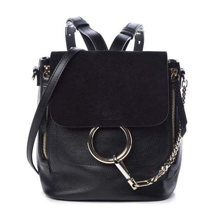 Chloe Suede Calfskin Small Faye Backpack Black 1 of 12