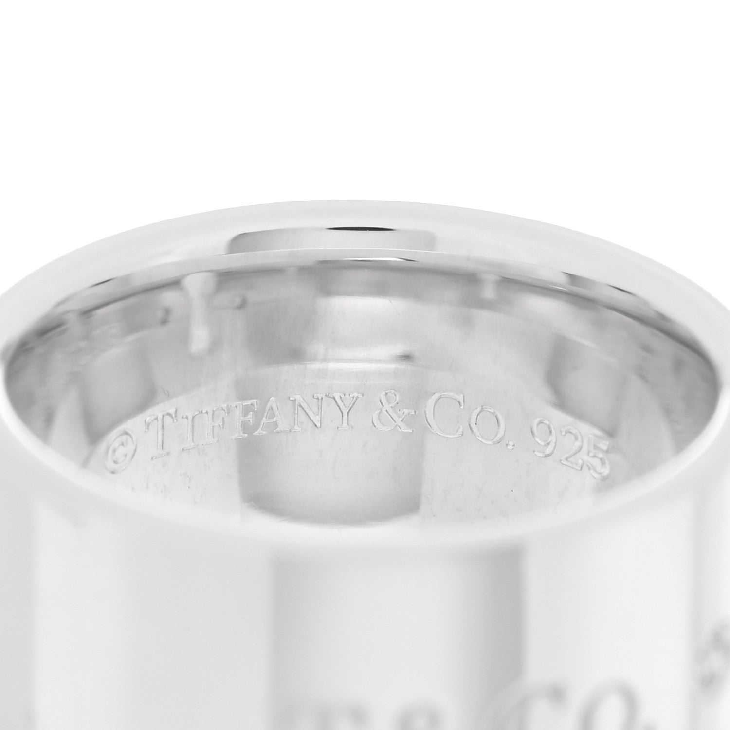 Tiffany Sterling Silver Diamond Wide Locks Band Ring 46 3.75 4 of 5