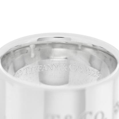 Tiffany Sterling Silver Diamond Wide Locks Band Ring 46 3.75 4 of 5