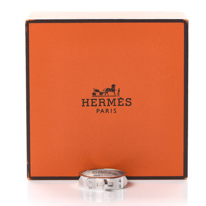 Hermes 18K White Gold Diamond PM Kelly Ring 54 6.75 5 of 5