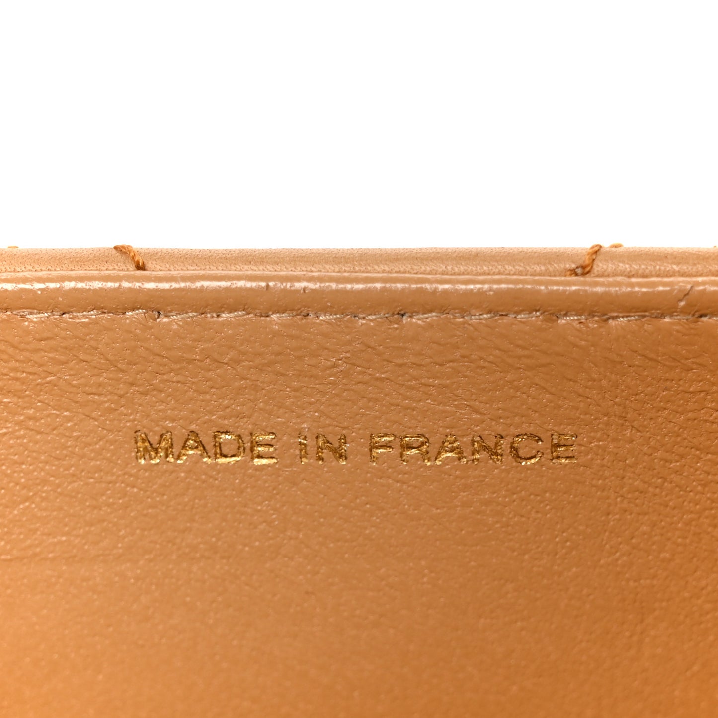 Lambskin Stitched Jumbo Single Flap Beige