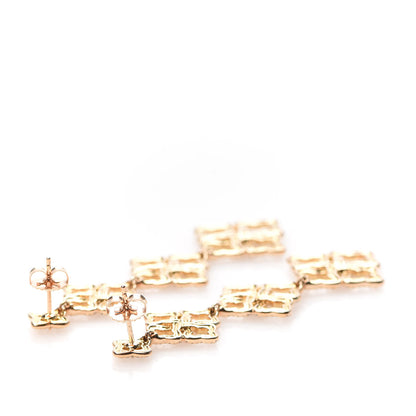 David Yurman 18K Yellow Gold Diamond Venetian Quatrefoil Earrings 3 of 4