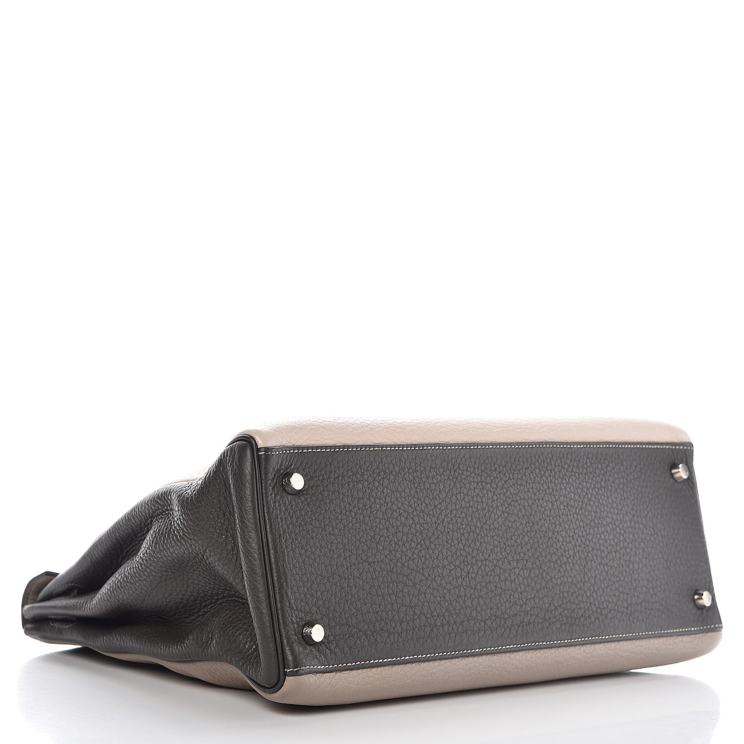 Hermes Taurillon Clemence Tri-color Kelly Retourne 35 Graphite Gris Tourterelle Gris Clair 6 of 36
