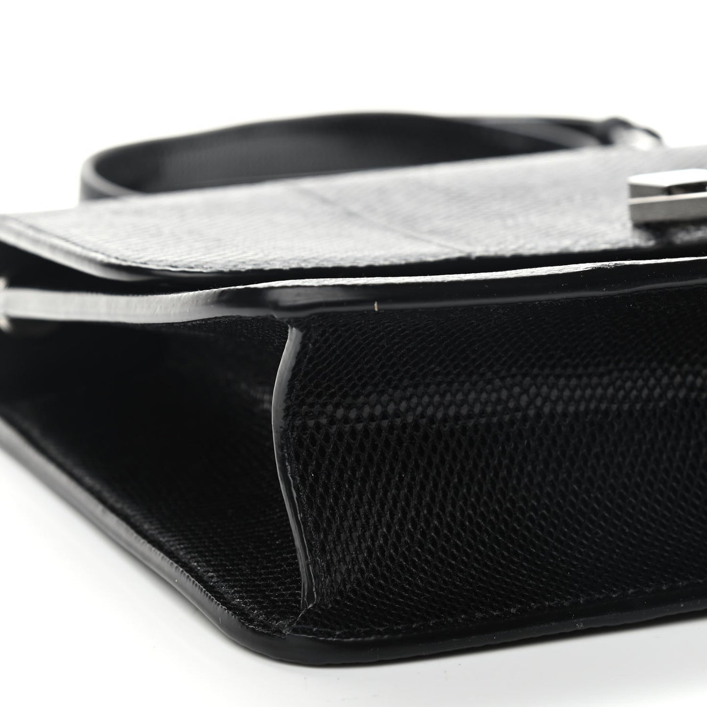 Snakeskin Carre Satchel Black
