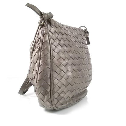 Bottega Veneta Vintage Woven Fold Over Shoulder Bag Gray 3 of 8