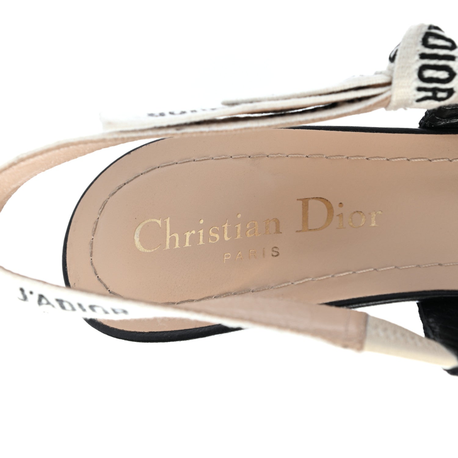 Christian Dior Technical Canvas Ribbon J Adior Slingback 65mm Pumps 37.5 Black 6 of 9