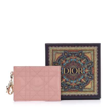 Christian Dior Patent Cannage Lady Dior Card Holder Rose Clair 10 of 10