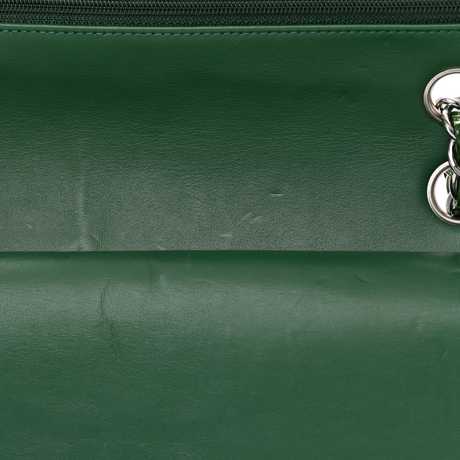 Chanel Patent Calfskin Quilted Medium Double Flap Green 16 of 19