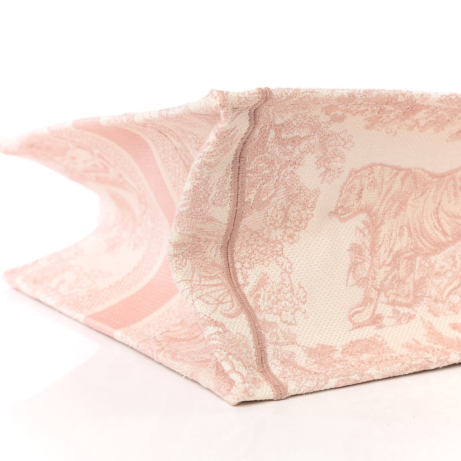 Christian Dior Canvas Embroidered Medium Dioriviera Toile De Jouy Book Tote Rose 7 of 9