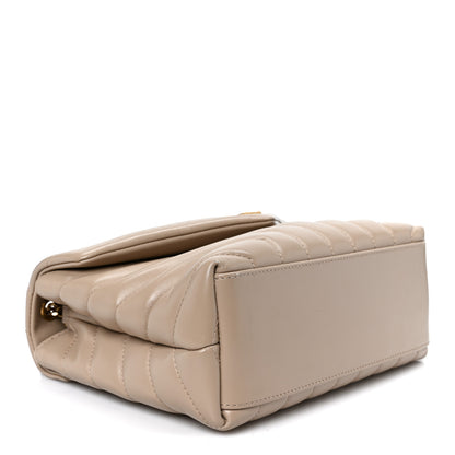 Saint Laurent Calfskin Y Quilted Monogram Small Loulou Chain Satchel Dark Beige 4 of 11