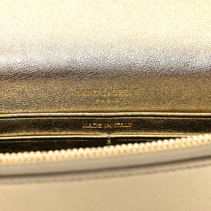Saint Laurent Metallic Calfskin Monogram Envelope Chain Wallet Gold 7 of 12