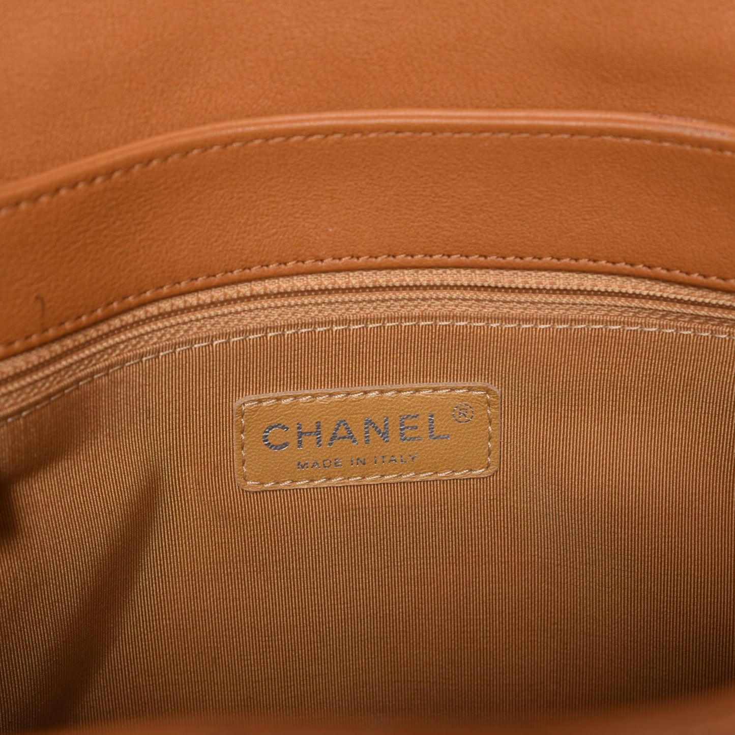 Washed Lambskin Quilted Maxi Chain Around Flap Dark Beige