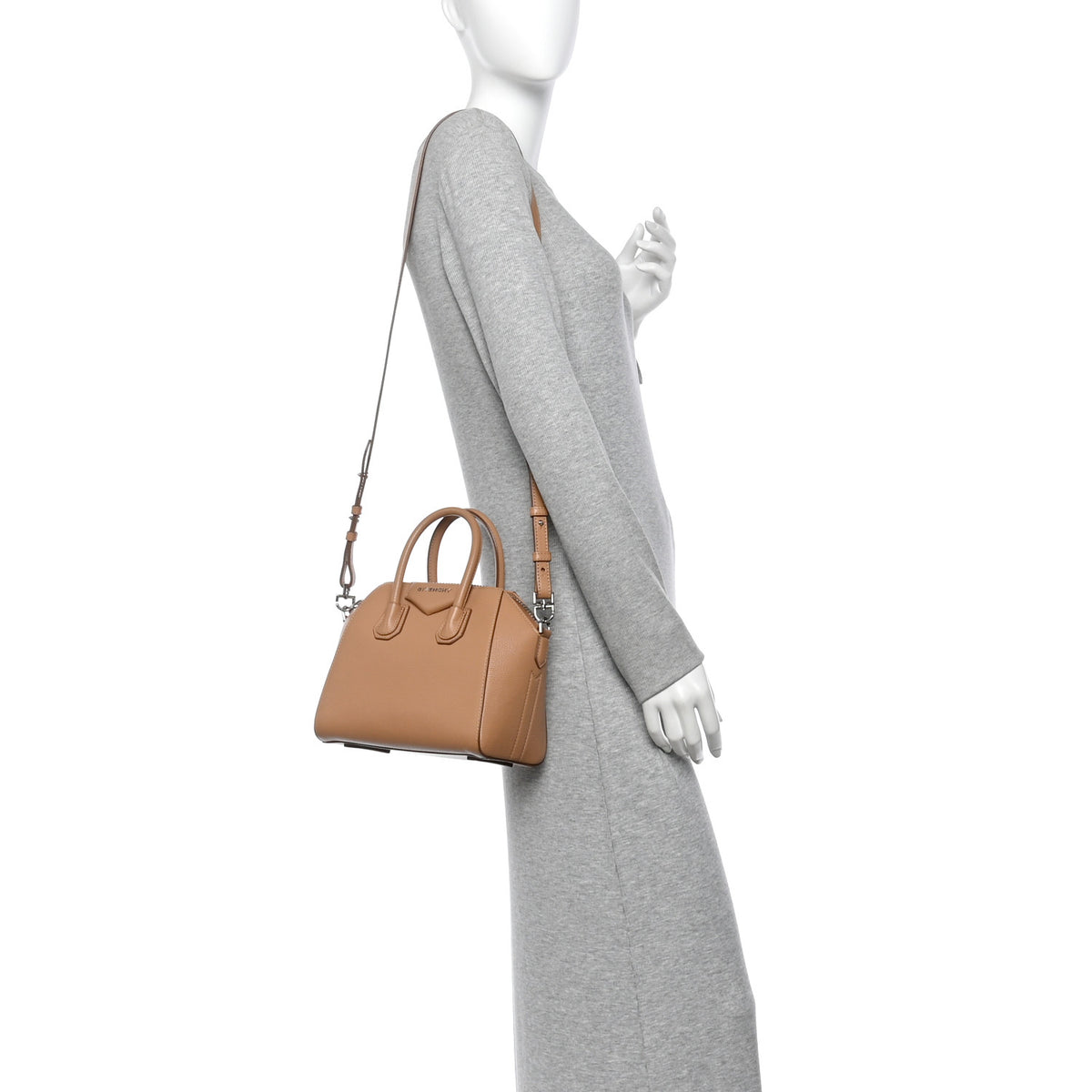 Sugar Goatskin Mini Antigona Medium Beige