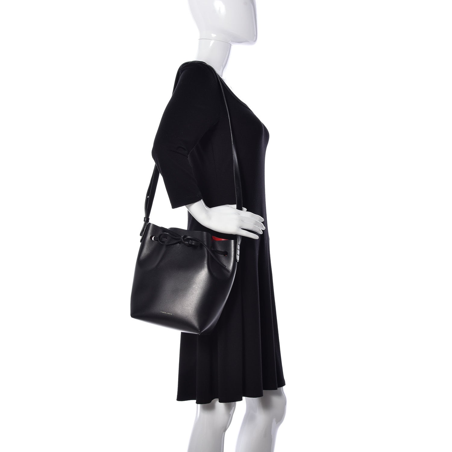 Mansur Gavriel Vegetable Tanned Calfskin Mini Mini Bucket Bag Black Flamma 2 of 8