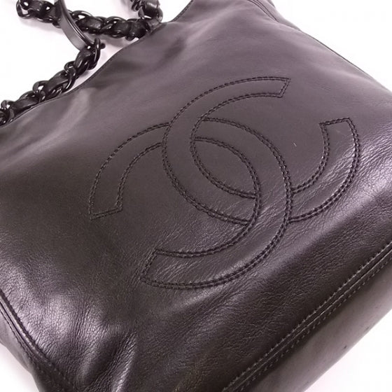 Chanel Leather Modern Chain Shopper Black 7 of 12