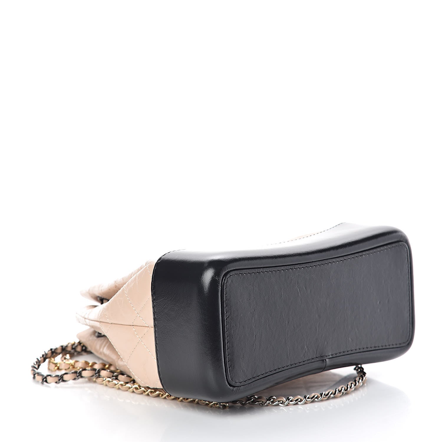 Chanel Aged Calfskin Quilted Small Gabrielle Backpack Beige Black 4 of 11