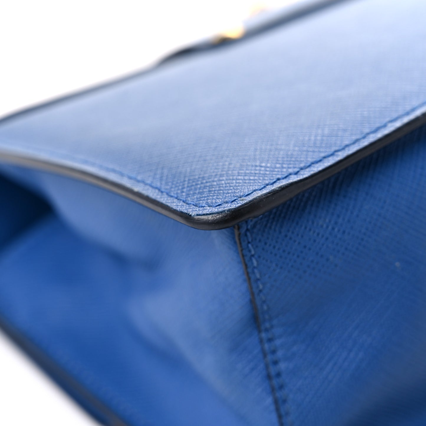 Saffiano Lock Crossbody Bleu