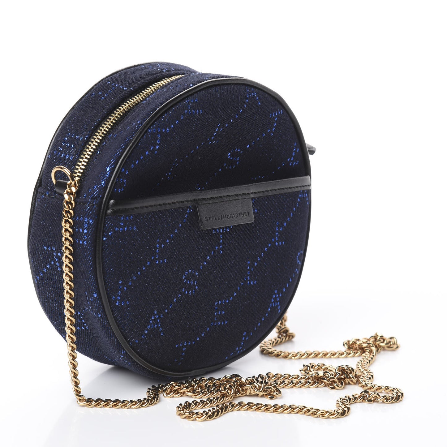 Canvas Monogram Mini Round Crossbody Bag Bluette