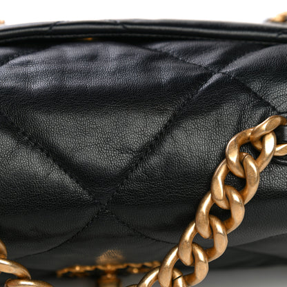 Chanel Shiny Goatskin Quilted Medium Chanel 19 Flap Black 12 of 19