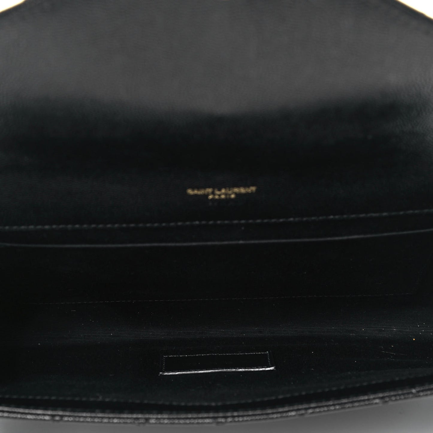 Grain De Poudre Matelasse Chevron Monogram Envelope Clutch Black