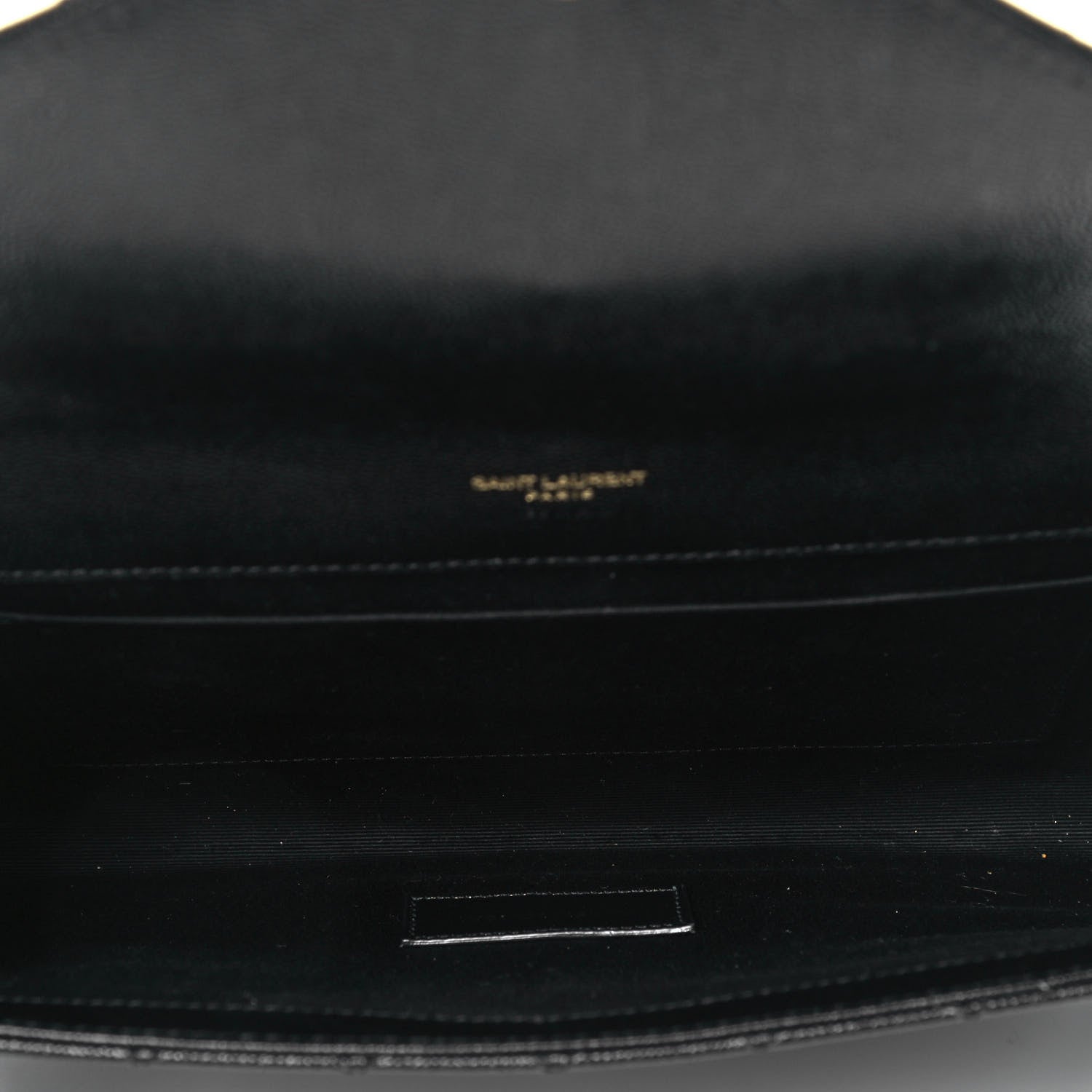 Saint Laurent Grain De Poudre Matelasse Chevron Monogram Envelope Clutch Black 5 of 7
