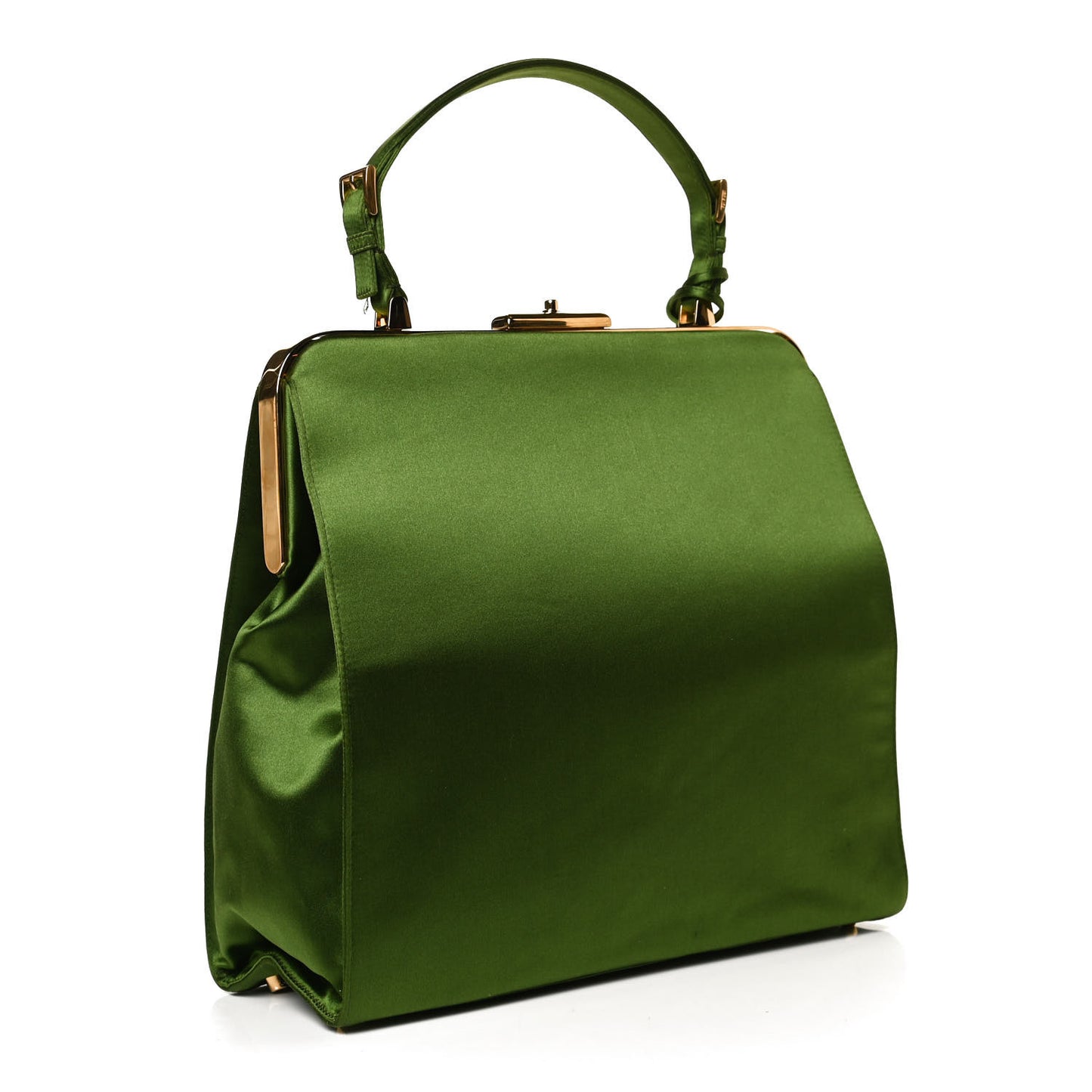 Satin Framed Bag Green