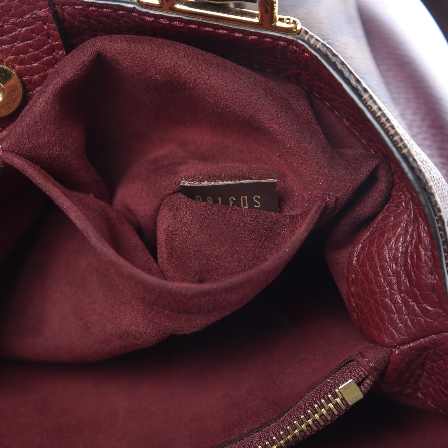 Damier Ebene Cuir Taurillon Brittany Bordeaux