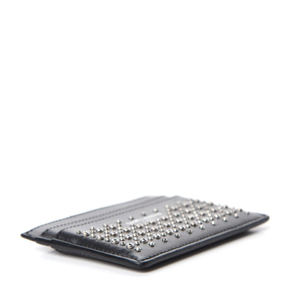 Saint Laurent Calfskin Studded Credit Card Case Black 4 of 7