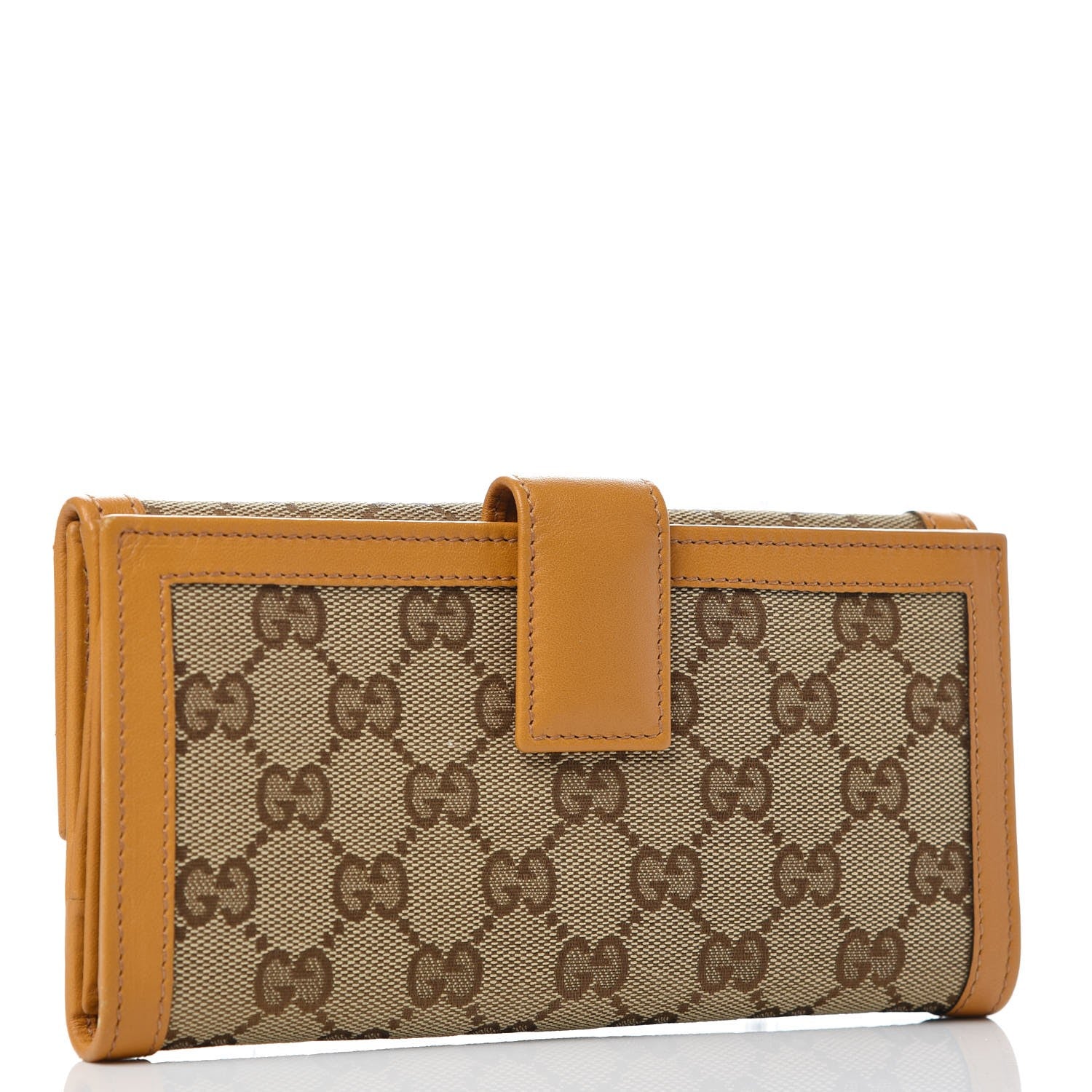 Gucci Monogram Margaux Calfskin Sukey Continental Organizer Wallet Beige Ebony Yellow 3 of 9