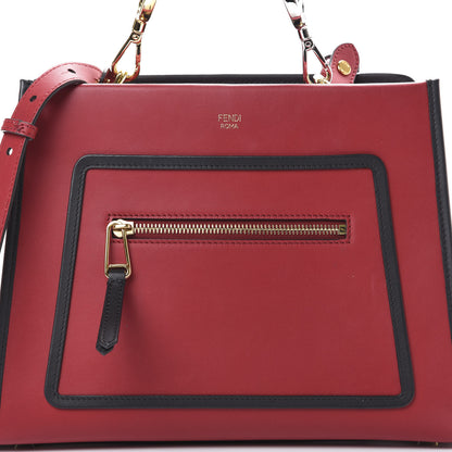 Fendi Vitello Century Opaco F is Fendi Bi-Color Small Runaway Satchel Fragola Black 10 of 10