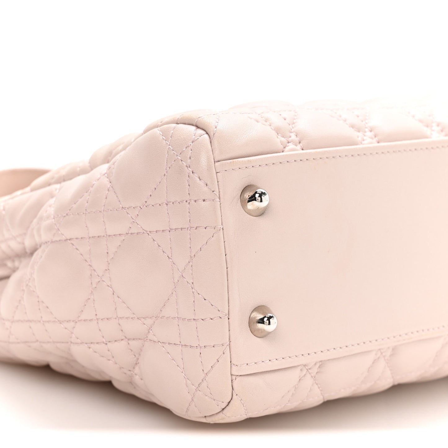 Lambskin Cannage Small Dior Soft Zipped Shopping Tote Light Pink