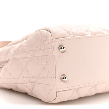 Christian Dior Lambskin Cannage Small Dior Soft Zipped Shopping Tote Light Pink 9 of 10