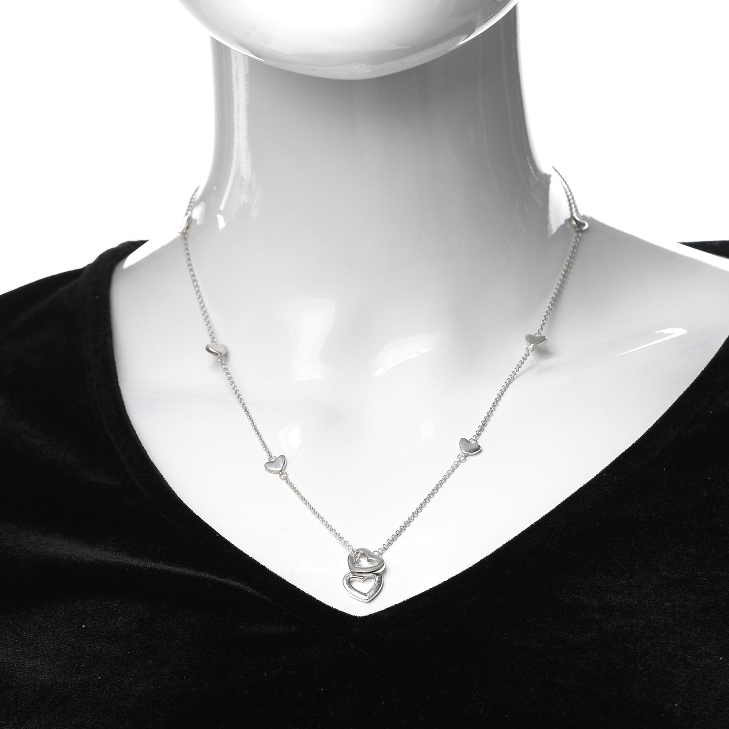 Sterling Silver Heart Lariat Necklace