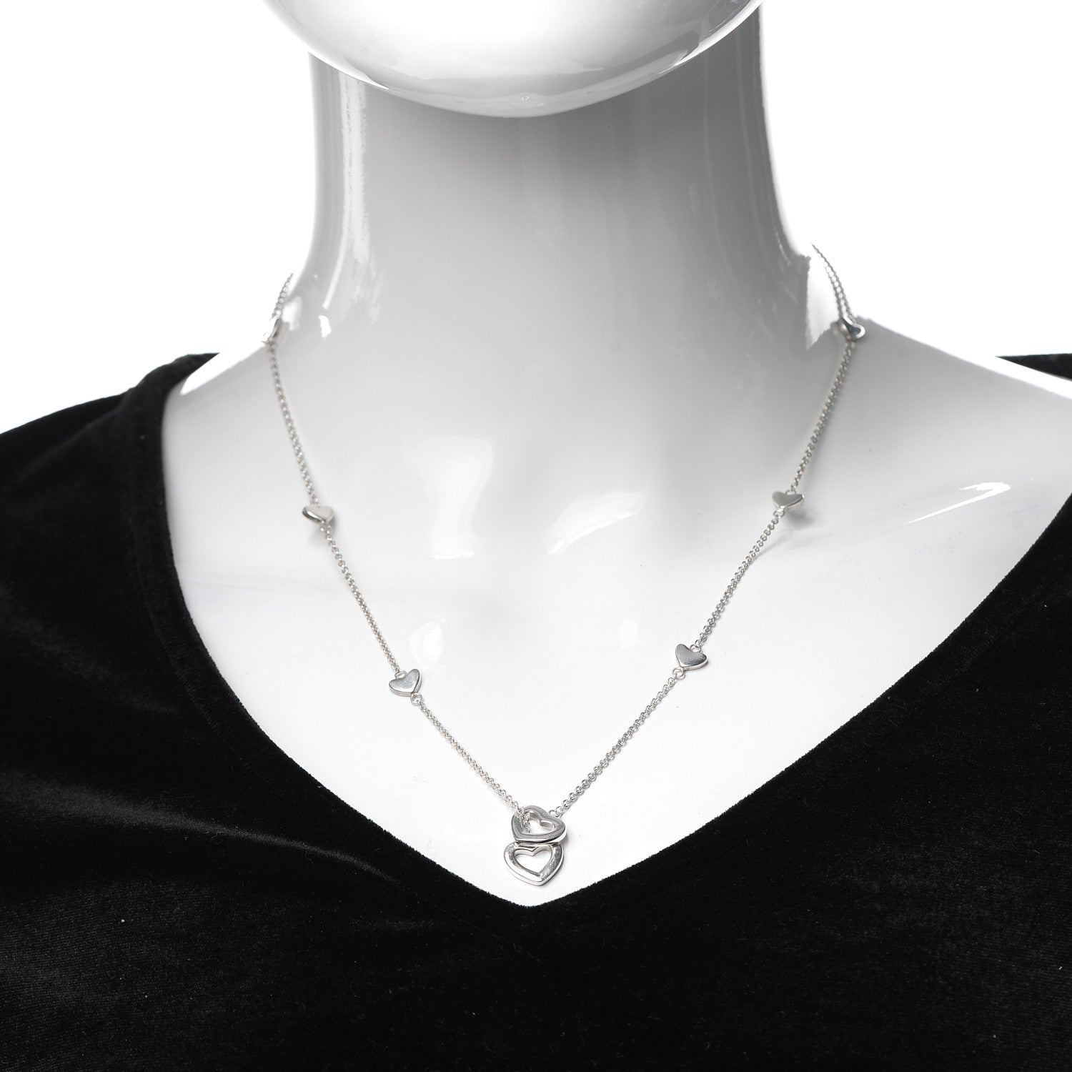 Tiffany Sterling Silver Heart Lariat Necklace 2 of 6