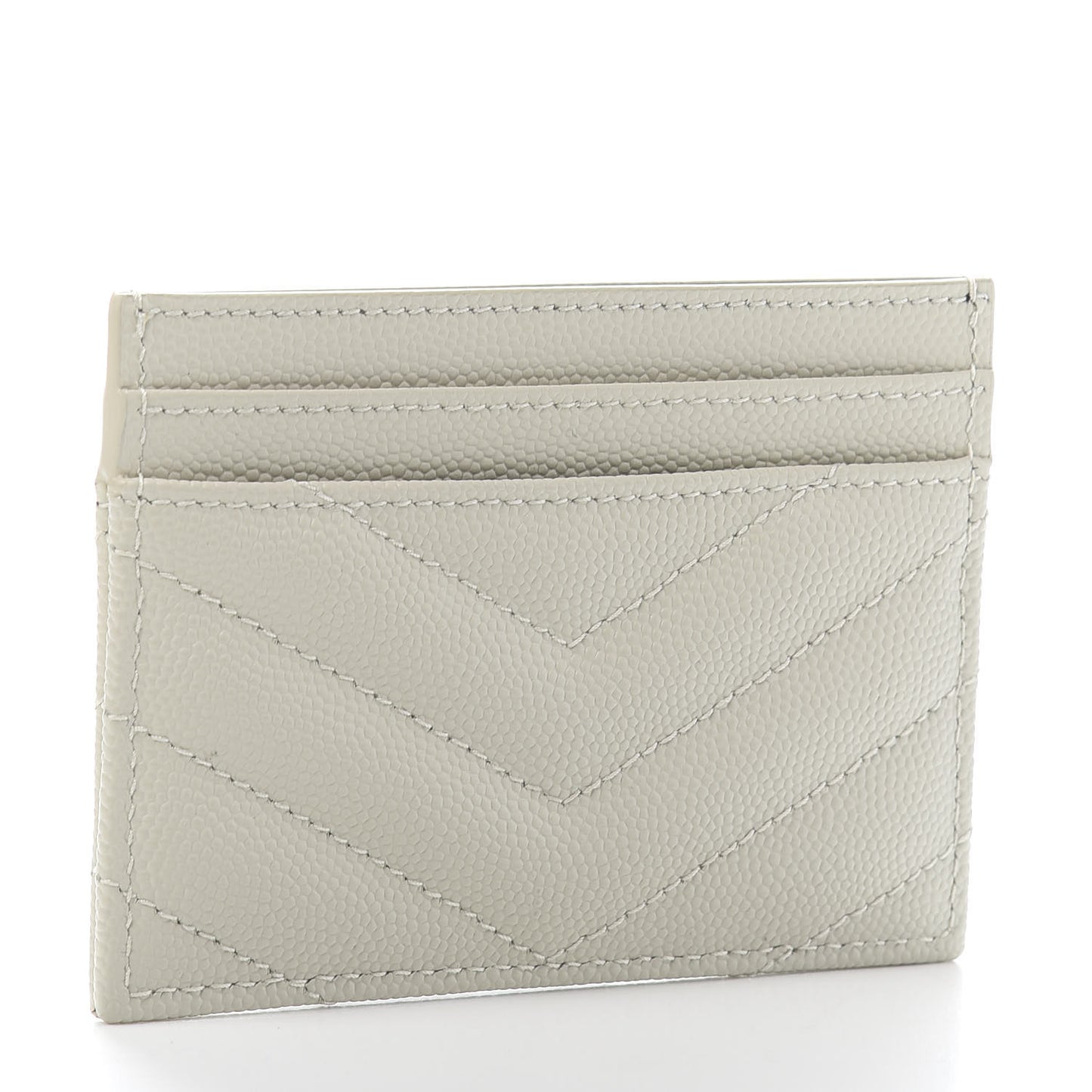 Grain De Poudre Matelasse Chevron Monogram Credit Card Case Crema Soft