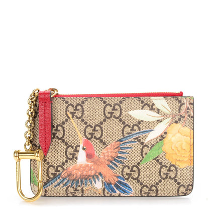 Gucci GG Supreme Monogram Tian Key Case Beige Multicolor Red 1 of 6