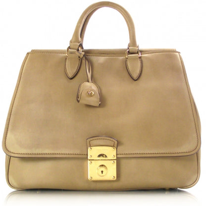 Miu Miu Leather Front Pocket Tote Sand 1 of 11